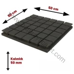 Akustik ses yalıtımı sağlayan Viceostik panel, 50cm x 50cm boyutunda mükemmel gürültü engelleme sağlar.