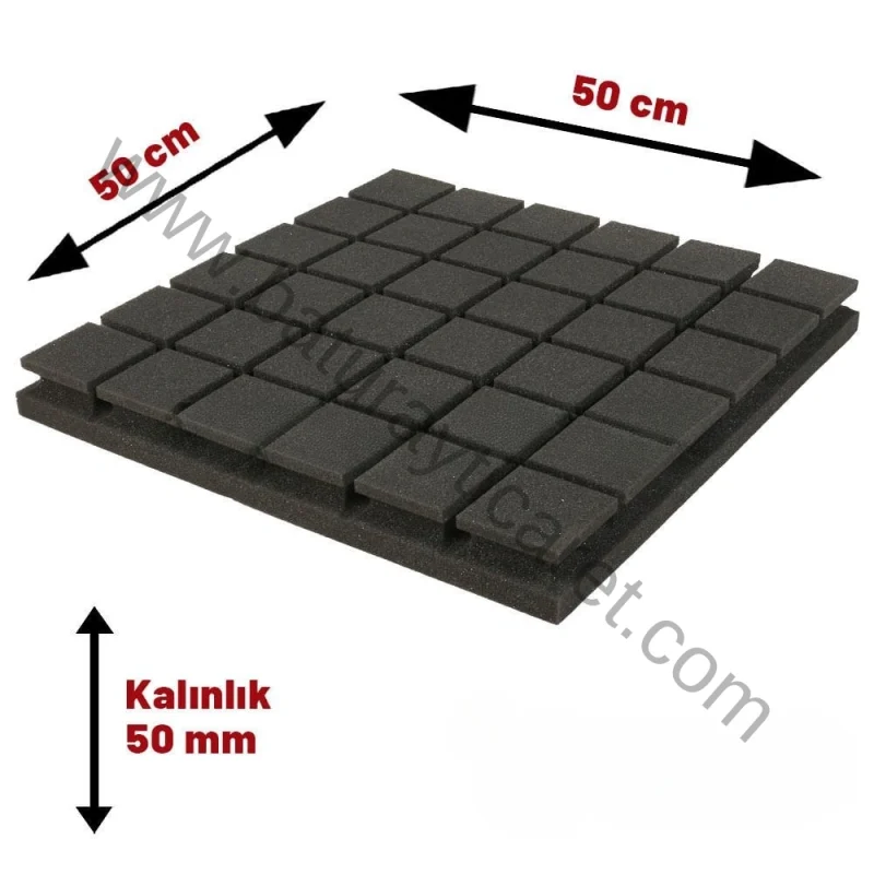 Akustik ses yalıtımı sağlayan Viceostik panel, 50cm x 50cm boyutunda mükemmel gürültü engelleme sağlar.