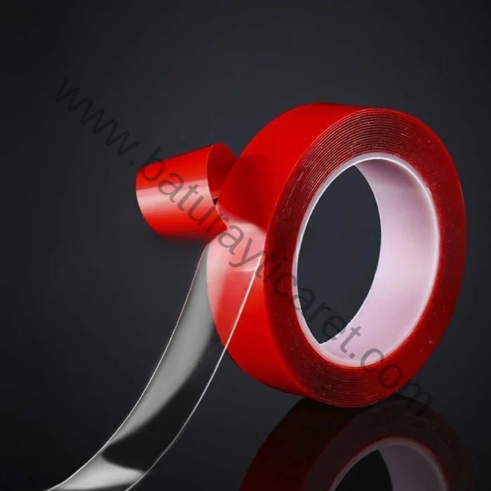 çift taraflı silikon şeffaf bant 15mm x 33mt