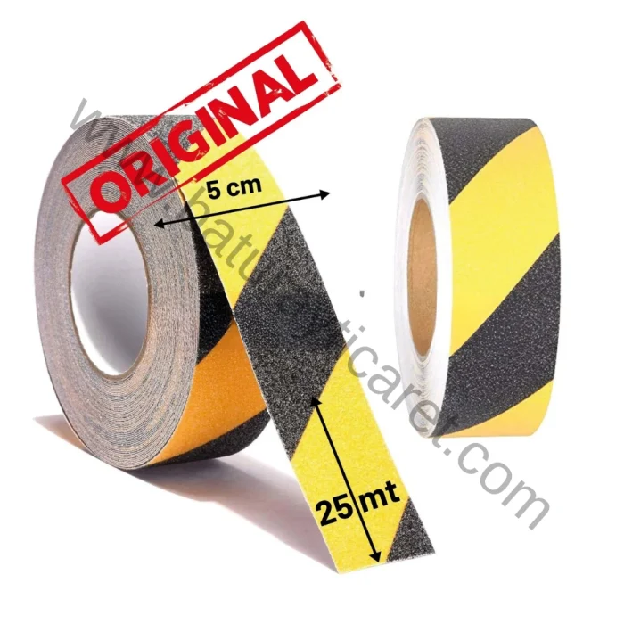 merdiven kaydırmaz bant sarı siyah 5cm x 25mt