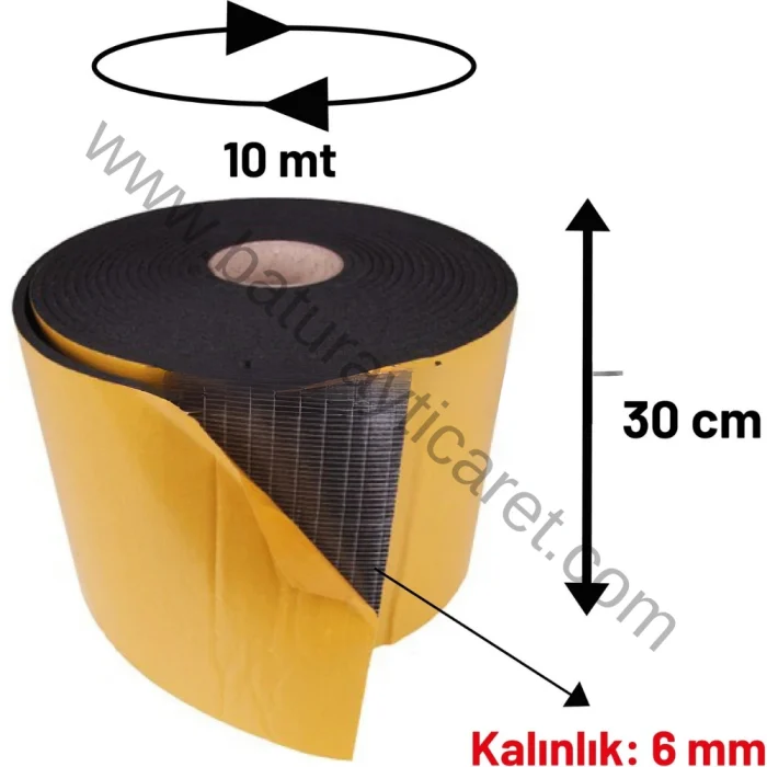 oto ses yalıtımı 30cm 10mt 6mm kalınlık