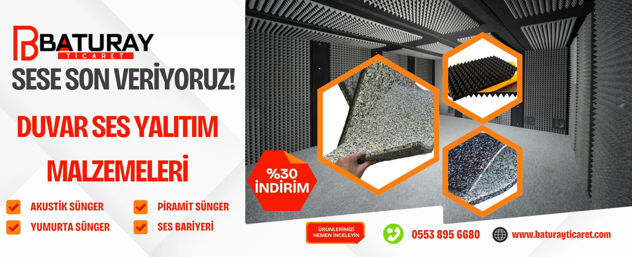 Baturay Ticaret'in sunduğu profesyonel ses yalıtımı uygulaması